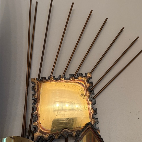 Vintage Brutalist Metal Wall Art Gold Copper & Steel Colors MCM Decor - Picture 6 of 9